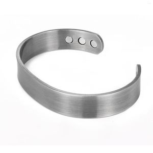 Bangle nantii unisex rostfritt stål magnetisk charm 6st magneter armband bioläkning silver pläterad smycken smärta lindring