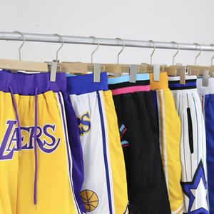 Tüm Takım JustDon Basketbol Şort Beyzbol Futbol Örgü Retro Rahat Spor Kalça Pop Pantolon Cep Fermuar Ile Nefes Spor Eğitimi