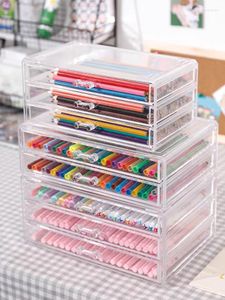 Storage Boxes Multifunctional Desktop Organizer Pen Washi Tape Holder Makeup Box School Office Accessories Stationery