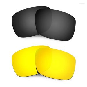 Sonnenbrille HKUCO für Drop Point polarisierte Ersatzgläser – SchwarzGold, 2 Paar