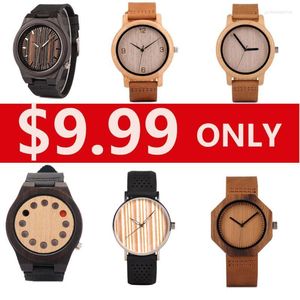 Wristwatches Promotion Wooden Watch BOBO BIRD Men Ladies Clearance Sale Price Leather Strap Quartz Accept Dropship 24h Shipped