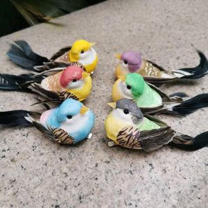 Party Decoration 12PCS/12 4 4CM Artificial Foam Birds With Real Feather Craft Decorative Fake For DIY Wedding Home Ganden