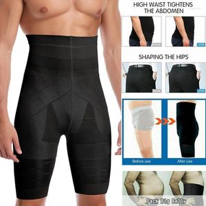 Herren-Körperformer, Herren-Unterwäsche, Kompressionshose, Taillentrainer, Bauchkontrolle, Schlankheits-Shapewear, nahtlose Boxershorts, hohe Boxershorts