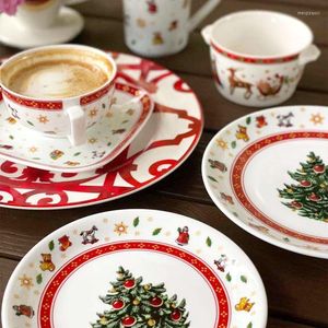 Миски Рождественская игрушка радость высокотемпературная керамическая фестиваль западная тарелка/кофейная чашка миска