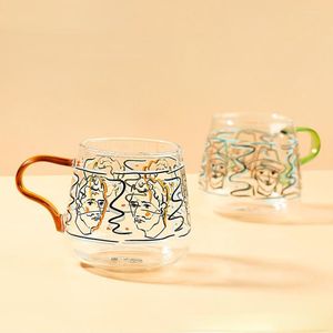 Kieliszki do wina Szklane artystyczne autoportret wysokie borokrzewate ogrzewane ciepło sok owocowy napój mleczny herbata herbata biura jakość wody