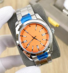 Mens Women Quartz Day Date Titta på japansk-rörelse 41mm Ny skal Typ Open Mold 904L Precision Steel Case Waterproof Sapphire Glass Blue Film Luminous