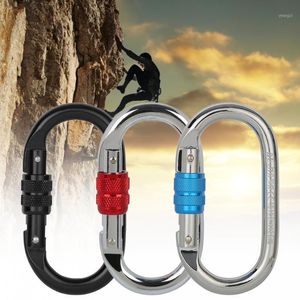 Tırmanma Profesyonel Carabiner Vidalı Kilitleme Kapısı Ağır hizmet O-şekilli Çelik Hamak Toka Aksesuarları Kablo Slingler ve Webbing1