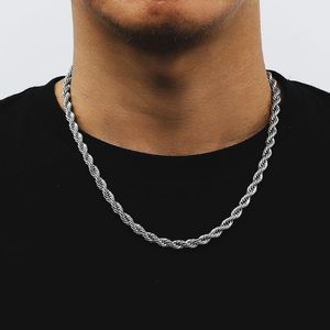 Chains High Quality European And American Hip Hop Necklace Vacuum Plating Titanium Steel Chain Punk Style Twisted Rope