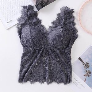 Camisoles Tanki Seksowne koronkowe biustonosze Pozbywane Kobiety Oważone klatkę piersiową Balette Beauty Back Tank