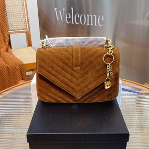 Fashion Classic Flap College College Bags عالية الجودة من الجلد الحقيقي V.