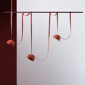 Candeliers de personalidade criativa italiana barra de mesa de luz laranja de três cabeças designer de lâmpadas de restaurante vintage lustre de cinto de cinto de arte