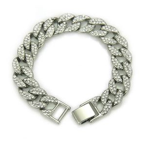 Tênis de diamante de hip-hop Glittering Cuban Bracelet Bracelet Bracelete masculina Colares de zircão-microenche