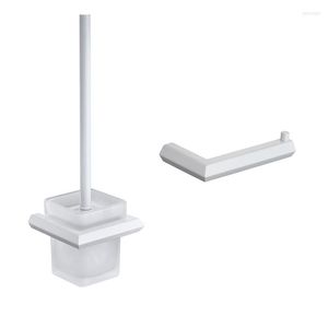 Conjunto de acessórios de banho 304 Aço inoxidável Banheiro branco Hardware Toalheiro Acessórios do suporte do papel de barra