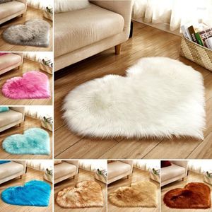 Carpets Carpet Bedroom Floor Mat Love Heart Rugs Artificial Wool Hairy Faux Fur Plain Fluffy Area Rug Soft Living Room