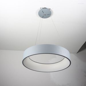 Hängslampor moderna led takljusarmaturer sovrum runda levande lampa med fjärrkontroll studiekontor dekoration svart cirkelbelysning