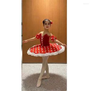 Variação personalizada de desgaste do palco Chipollino Balet Red White Ballet Dress Fantaspume Dança das crianças Raleigh Ledford Tutus