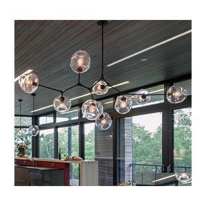 펜던트 램프 북유럽 현대 샹들리에 산업용 LED 램프 천장 조명 거실 침실 부엌 교수형 조명 조명 DHBUU