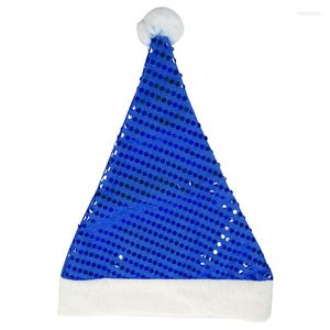 Promozione decorazioni natalizie! Costume da Babbo Natale Cappello da festa per bambini adulti Famiglia Cappellino natalizio Regali Blu.