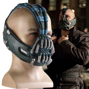 Máscaras de festa Bane Latex Cosplay The Dark Knight Size adulto Half Face Halloween 230206