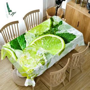 Table Cloth Thicken Cotton 3d Tablecloth Green Fresh Pattern Dustproof Rectangular And Round For Christmas1