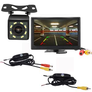 Kit di cablaggio per telecamera posteriore per auto senza fili 2.4GHz DC 12V Monitor di parcheggio per sistema video per veicoli con ricevitore trasmettitore retromarcia