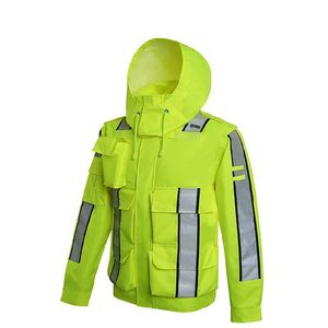 Men's Jackets Safety Reflective Jacket Windproof Waterproof Cycling Bike Bicicleta Motocross Windcoat Long Sleeve Riding RaincoatMen's