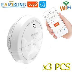 Other Alarm Accessories Tuya WiFi Smoke Sensor Fire Protection Top Smoke inlet Detector Smokehouse Combination Fire Alarm Home Security Firefighters 230206