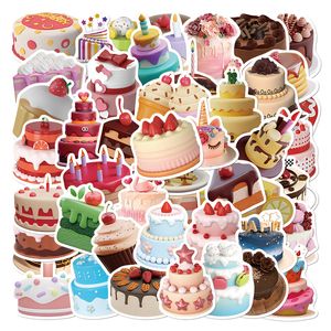 50Pcs Birthday cake sticker Cream cake Graffiti Kids Toy Skateboard car Motorcycle Bicycle Sticker Decals Wholesale