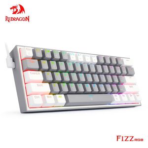 Klavyeler Redragon Fizz K617 RGB USB Mini Mekanik Oyun Kablolu Klavye Kırmızı Anahtarı 61 Bilgisayar PC Dizüstü Bilgisayar Çıkarılabilir Kablo için Anahtar Oyuncu 230206