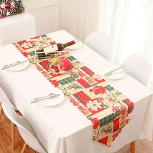 Table Cloth 2023 Christmas Decoration Floral Santa Claus Cover Xmas Party Dining Room Restaurant Runner High Quality