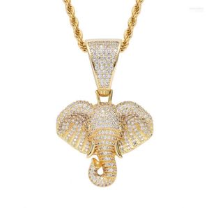 Anhänger Halsketten Exquisite Elefant Halskette Männer Frauen Iced Out Hip Hop Schmuck Geburtstagsgeschenk Morr22