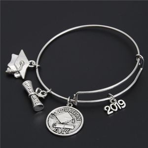 Bangle 1PC 2023 Alloy Metal Graduation Day Prezent Bransoletka dla notebooka Dyploma Charms School Graduat Biżuteria