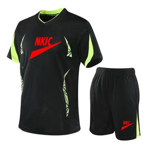 Sommer Neue Marke Männer Trainingsanzüge Sport Sets 2 Stück Casual männer kurzarm-shirt Shorts Laufen Fitness Anzug Männliche trainingsanzug Marke LOGO Drucken