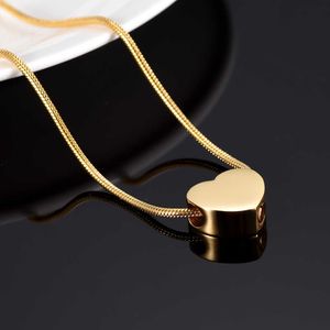 Pendant Necklaces Blank Small Heart Ash Keepsake Urns Necklace Pet Dog Cat Memorial Urn Necklace Hold Ashes Cremation Jewelry Pendants Women G230206