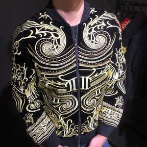 Men's Suits Blazers Heavy Industry Embroidery Slim Fit Jacket Singer Coat Performer Street Fall Stage Men Party 230206