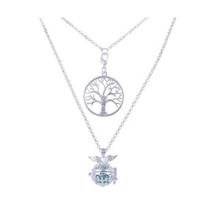 H￤nge halsband tr￤d av liv eterisk olja diffusor mtilayered halsband aromaterapi burvinge charm f￶r kvinnors mode smycken d ottku