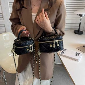 2023 Purses Clearance Outlet Online Sale Women's Fashion Small Golden Ball Cosmetic Rhombus Simple Handbag Texture Trend Single Shoulder Chain Messenger