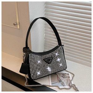 Primavera ed estate New Triangle Literature Borsa a tracolla con una spalla Borsa piccola borsa quadrata per ascella con diamanti luminosi casual alla moda