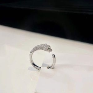 브랜드 유명한 기하학적 Panthere ring for Women 925 Sterling Silver Zircon Leopard Jewelry Wedding Party 빈티지 Crystal Diamond CZ Green Eyes Panther rings