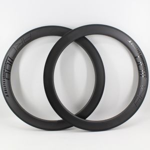 Ruote per bici est 700C Bici da strada opaca UD ruote per bicicletta in fibra di carbonio pieno copertoncino tubolare cerchi tubeless 50 60mm nero lucido Nave libera 230206