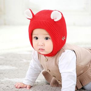 Cappelli Bambino 1-3 anni Ragazzi Ragazze Cofano Inverno Caldo Addensare Bambini Infantile Orecchie carine Lavorato a maglia per bambini Beanie Muts