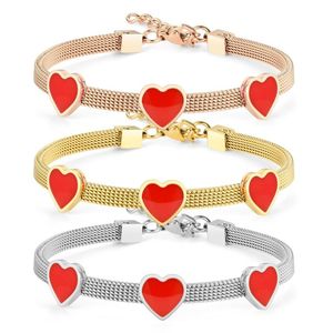 Bracelets porte-bonheur or amour titane acier Bracelet mode en forme de coeur Couple coréen bijoux de luxe pour femmesCharme