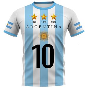 Homens camisetas Cloocl DIY Número Argentina Bandeira T-shirt Moda 3D Impresso Manga Curta Destaque Camisetas Casual Activewear Verão Tops 230206