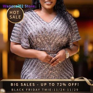 Vestidos casuais casual plus size de festa de noite vestido para mulheres 3xl elegante jantar de casamento roupas formais design simples lantejoulas longas tamanhos grandes 020623h