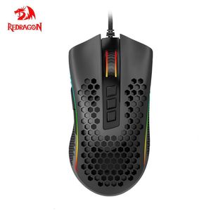 Fareler Redragon Fırtına M808 USB Gaming Fare Kablolu RGB Backlight 12400 DPI 9 Düğmeler Bilgisayar Oyuncusu için Programlanabilir Optik Fareler PC 230206