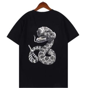 Designer mens t shirt moda luksusowa marka czarny wzór węża litera graffiti haftowe dla mężczyzn i damskich noszenia pary unisex koszule