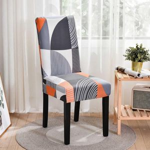 Chair Covers Dirt Resistant Stretch Practical Polyester Geometric Pattern Dining Room Study Cover Universal For Daily Use