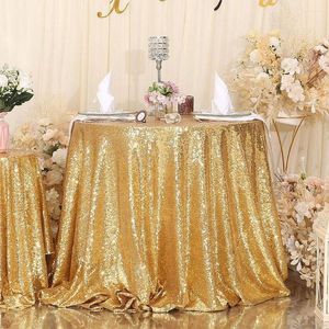 Bord trasa runda 23.62in paljett bordduk glitter guld bröllop fest jul te hem födelsedag bankett dekor j3e7