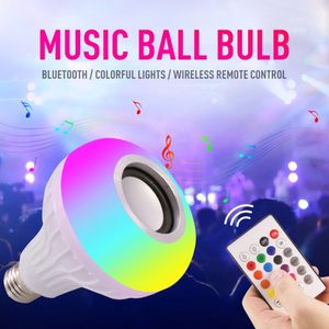 E27 Smart Light Bulb RGBW LED Music Light Wireless Bluetooth Speaker Lamp Color Changing Night Light with Remote Control