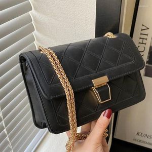 Evening Bags Luxury Bag Chain Women's One-shoulder Messenger Embroidered Line Rhombus Casual Simple Small Square